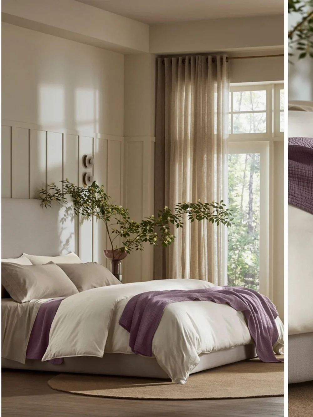Boll & Branch Dream Bed Blanket Plum King Cal King Luxury Cotton Bedding